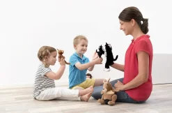 Beleduc Mom and Baby Cat and Kitten Hand Puppet and Finger Puppet