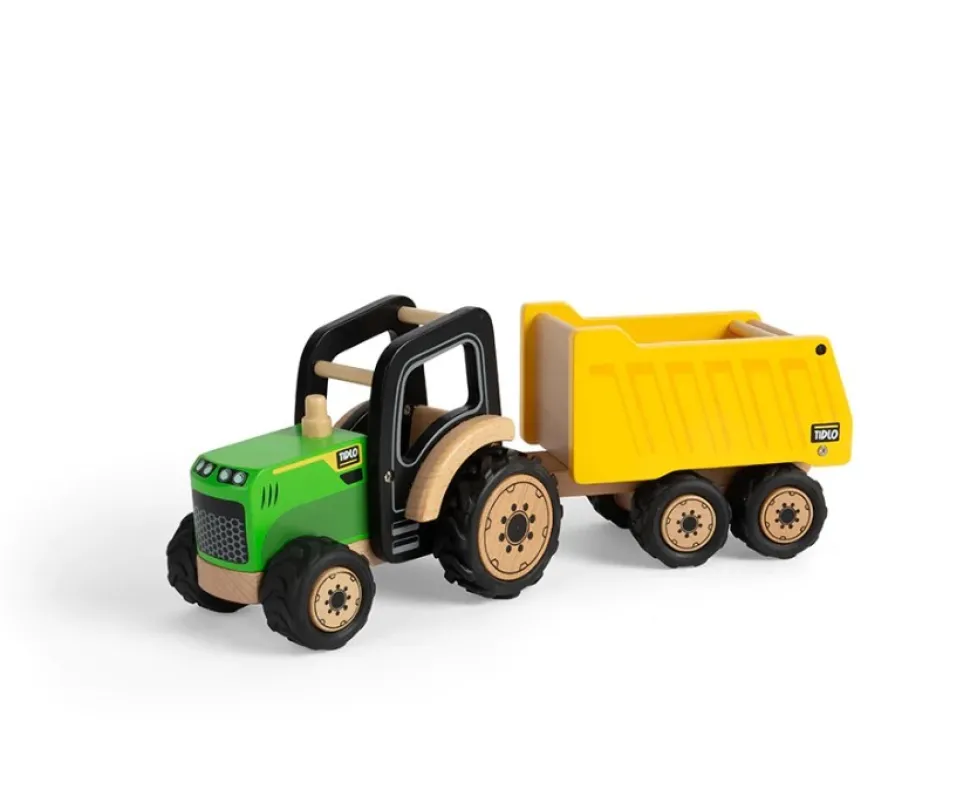 BigJigs County Wooden Tractor and Trailer Set
