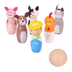 Bigjigs Farm Wooden Skittles