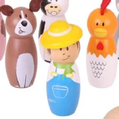 Bigjigs Farm Wooden Skittles