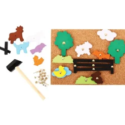 Bigjigs Hammer and Nail Farm Pin-a-Shape