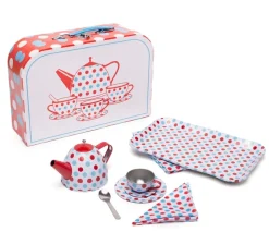 Bigjigs Spotted Tea Set in Carry Case