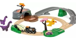 BRIO World Dinosaur Adventure Set: Track, Train, Carriages and Dinosaurs 36094