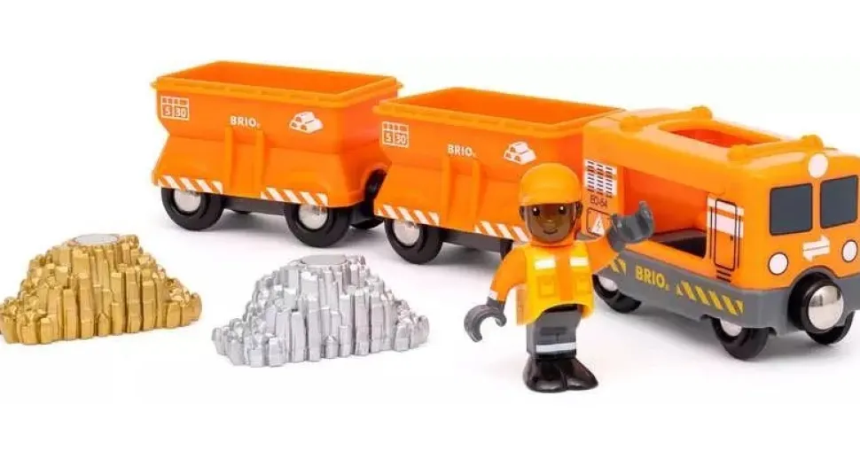 BRIO World Gold Cargo Train with carriages, Gold and Silver 36049