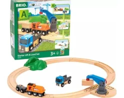 BRIO World Starter Lift and Load Set: Trains, Track and Crane 36028
