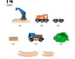 BRIO World Starter Lift and Load Set: Trains, Track and Crane 36028