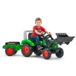 Falk Age 3+, Super Charger Green with Loader, Trailer and Opening Bonnet 2021M