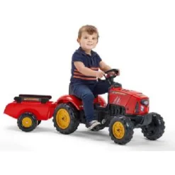 Falk Age 3+, Super Charger Red Tractor with Trailer 2020AB