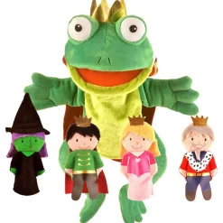 Fiesta Frog Princes Hand Puppet and Finger Puppet Set
