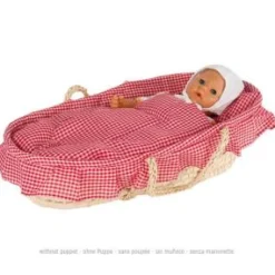Goki Dolls Carry Cradle Mosses Basket with bedding