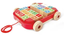 Hape Pull Along Wooden Cart with Stacking Blocks