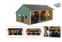 Kids Globe 1:16 Wooden Farm Shed for 3 Tractors