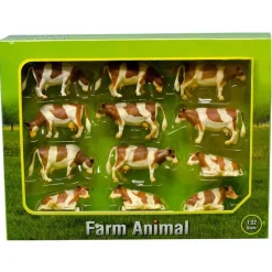 Kids Globe Brown and White Cows Pack of 12
