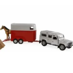 Kids Globe Landrover and Horse Trailer set with Fences and Feed 1:32 scale