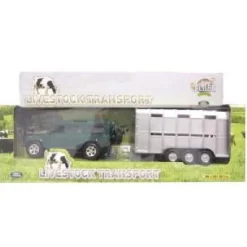 Kids Globe Landrover Defender and Stock Trailer