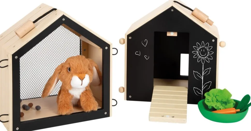 Legler Rabbit Hutch with Enclosure, Rabbit and Accessories