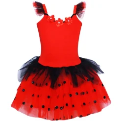 Pink Poppy Ladybug Fairy Dress with wings