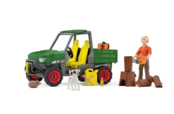 Schleich Working in the Forest Farmer with Vehicle 42659
