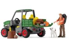Schleich Working in the Forest Farmer with Vehicle 42659
