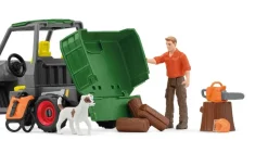 Schleich Working in the Forest Farmer with Vehicle 42659