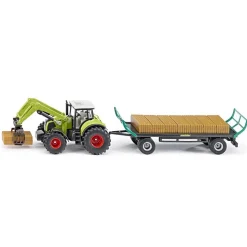 Siku Claas Tractor with Bale Grab, Bale Trailer and Bales 1:50