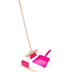 Toys Pure Dustpan, Brush and Broom Set PINK