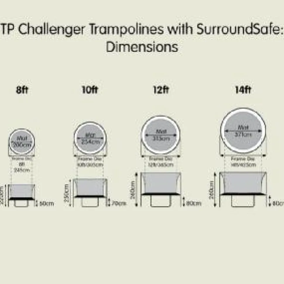 TP Challenger 14ft Blue Trampoline