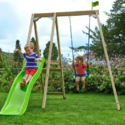 TP Forest Multiplay Single Wooden Swing & Slide Set
