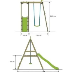 TP Forest Multiplay Single Wooden Swing & Slide Set
