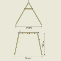 TP Knightswood Wooden Swing Frame Double