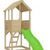 TP Treehouse Wooden Play Tower with Wavy Slide and Slide Lock