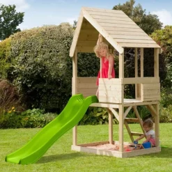TP Wooden Lookout Tower Playhouse and Slide
