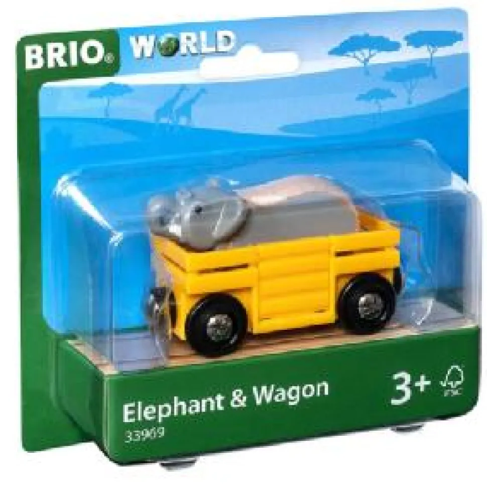 Brio World Safari Elephant and Wagon 33969