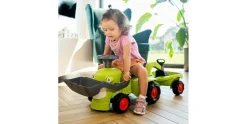 Falk Age 1+ Claas Baby Tractor with Loader, Back Hoe and Trailer
