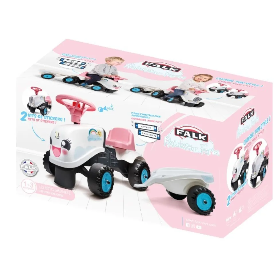 Falk Age 1+, My First Rainbow White Tractor and Trailer 200B