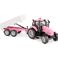 Kids Globe Tractor Pink with Trailer