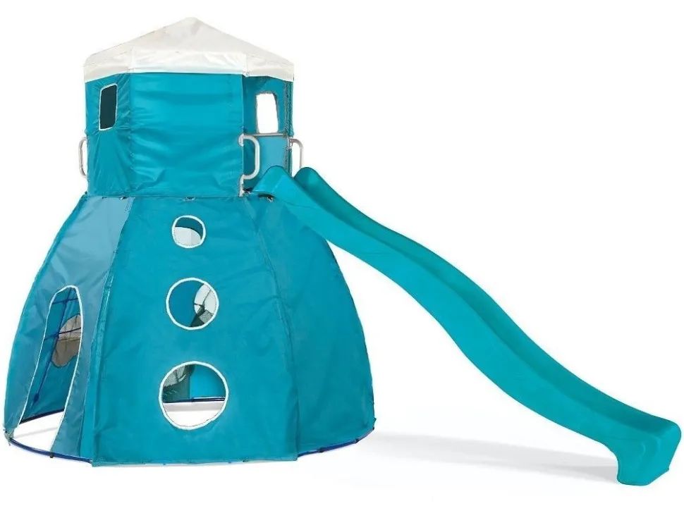 Plum Metal Climbing Dome Frame with Den and 10ft Wavy Slide