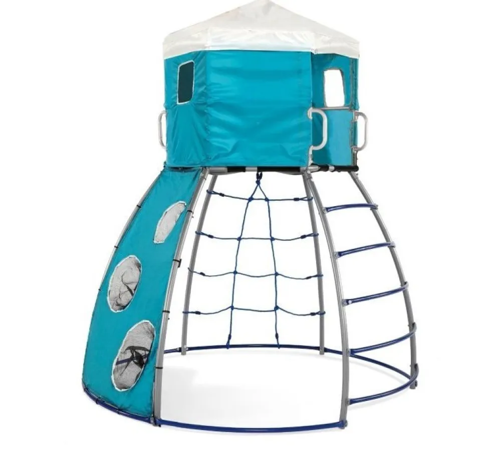 Plum Metal Climbing Dome Frame with Den and 10ft Wavy Slide