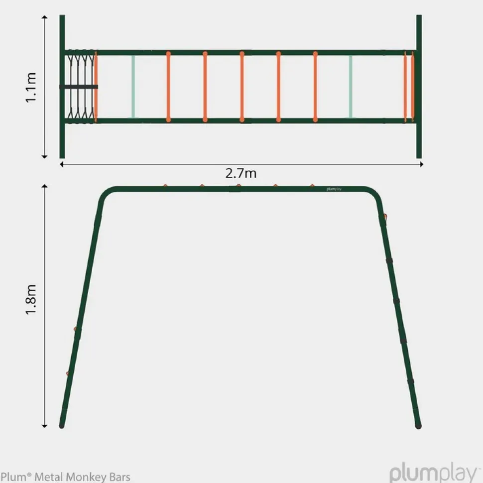 Plum Metal Monkey Bars Climbing Frame