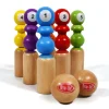 Retro Wooden Bowling Set
