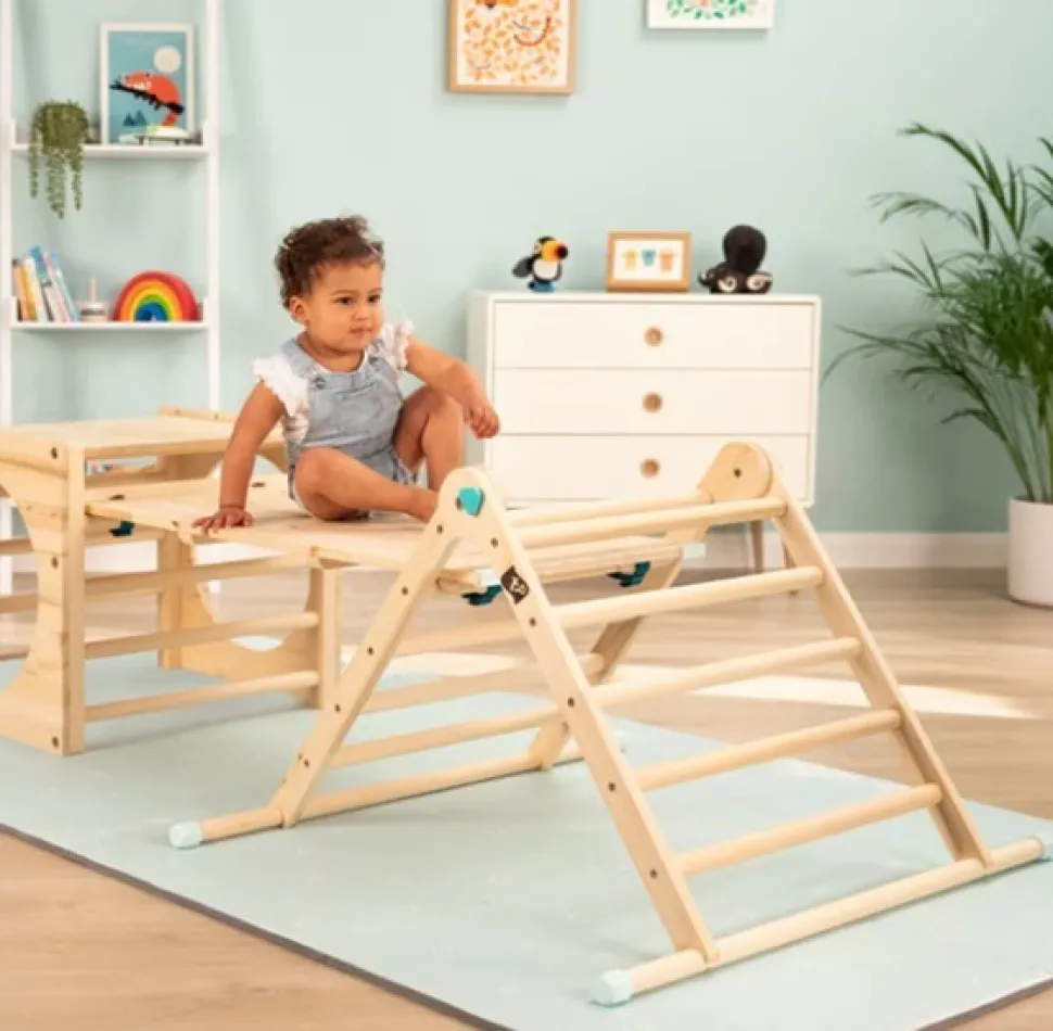 TP Active Tots Pikler Style Wooden Climbing Bridge and Slide