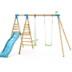 TP Knightswood Wooden Swing Frame Double and Deck