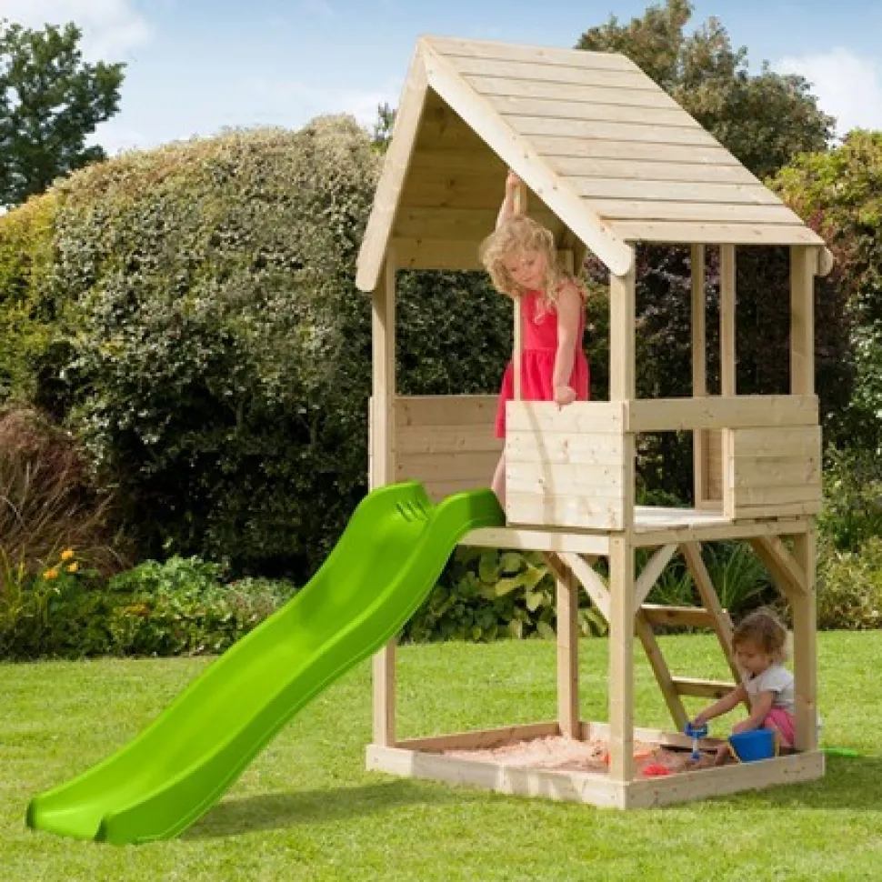 TP Wooden Lookout Tower Playhouse and Slide